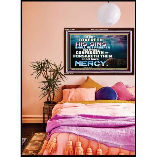 HE THAT COVERETH HIS SIN SHALL NOT PROSPER  Contemporary Christian Wall Art  GWARK10466  