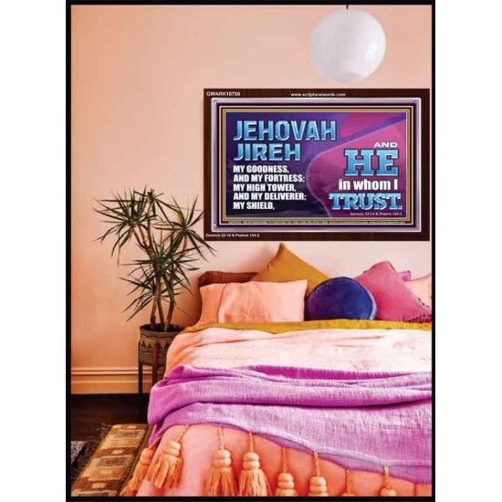 JEHOVAH JIREH OUR GOODNESS FORTRESS HIGH TOWER DELIVERER AND SHIELD  Encouraging Bible Verses Acrylic Frame  GWARK10750  