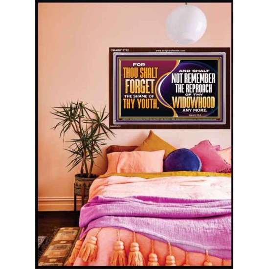 THOU SHALT FORGET THE SHAME OF THY YOUTH  Encouraging Bible Verse Acrylic Frame  GWARK12712  