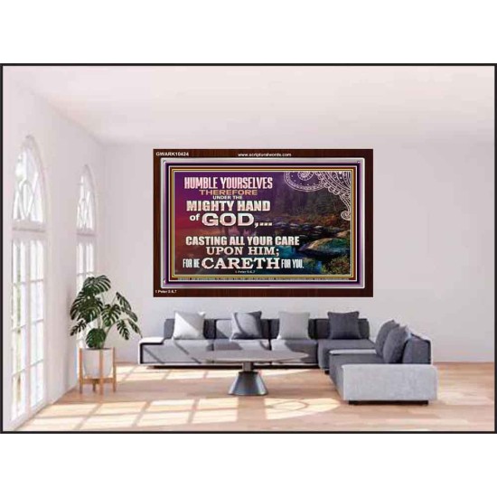 CASTING YOUR CARE UPON HIM FOR HE CARETH FOR YOU  Sanctuary Wall Acrylic Frame  GWARK10424  