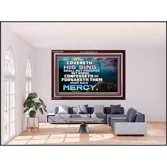 HE THAT COVERETH HIS SIN SHALL NOT PROSPER  Contemporary Christian Wall Art  GWARK10466  