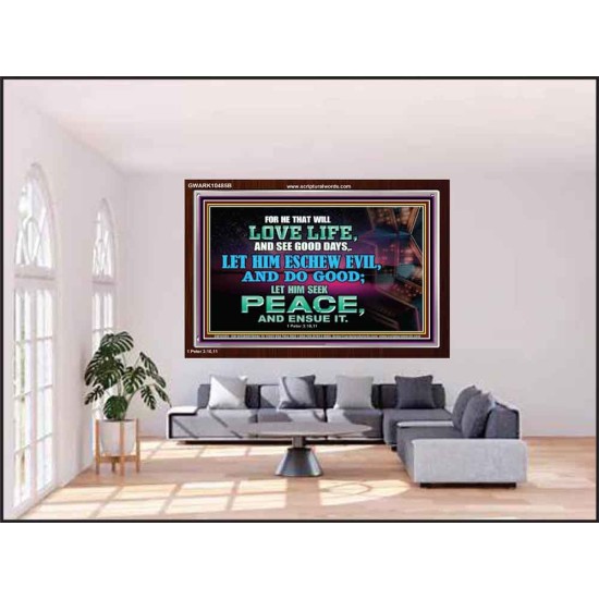SEEK AND PURSUE PEACE  Biblical Paintings Acrylic Frame  GWARK10485B  