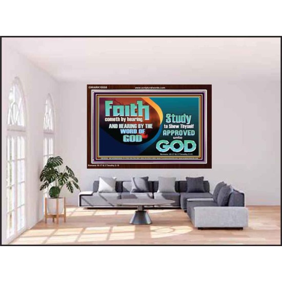 FAITH COMES BY HEARING THE WORD OF CHRIST  Christian Quote Acrylic Frame  GWARK10558  