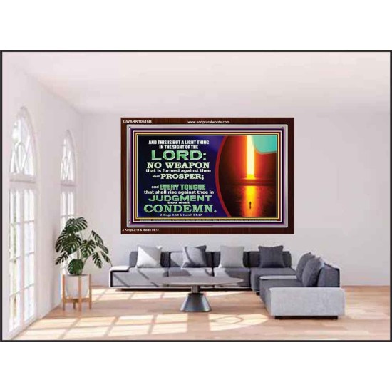 CONDEMN EVERY TONGUE THAT RISES AGAINST YOU IN JUDGEMENT  Custom Inspiration Scriptural Art Acrylic Frame  GWARK10616B  