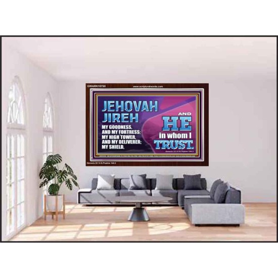 JEHOVAH JIREH OUR GOODNESS FORTRESS HIGH TOWER DELIVERER AND SHIELD  Encouraging Bible Verses Acrylic Frame  GWARK10750  