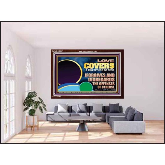 FORGIVES AND DISREGARDS THE OFFENSES OF OTHERS  Religious Wall Art Acrylic Frame  GWARK12067  