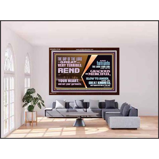 REND YOUR HEART AND NOT YOUR GARMENTS AND TURN BACK TO THE LORD  Custom Inspiration Scriptural Art Acrylic Frame  GWARK12146  