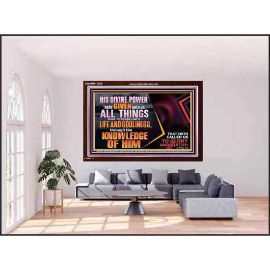 HIS DIVINE POWER HATH GIVEN UNTO US ALL THINGS  Eternal Power Acrylic Frame  GWARK12405  