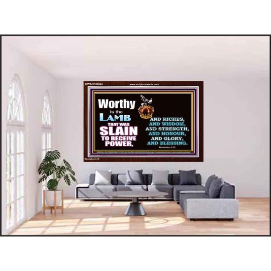 LAMB OF GOD GIVES STRENGTH AND BLESSING  Sanctuary Wall Acrylic Frame  GWARK9554c  