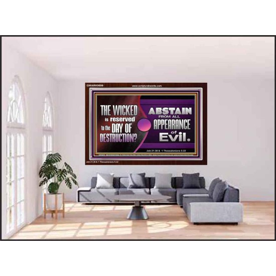 THE WICKED RESERVED FOR DAY OF DESTRUCTION  Acrylic Frame Scripture Décor  GWARK9899  