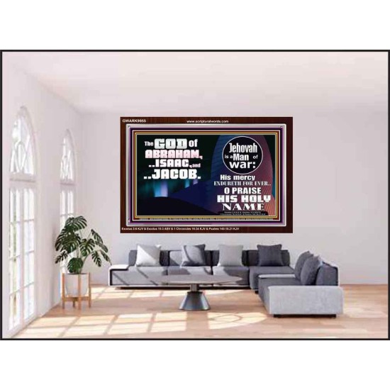 JEHOVAH IS A MAN OF WAR PRAISE HIS HOLY NAME  Encouraging Bible Verse Acrylic Frame  GWARK9955  