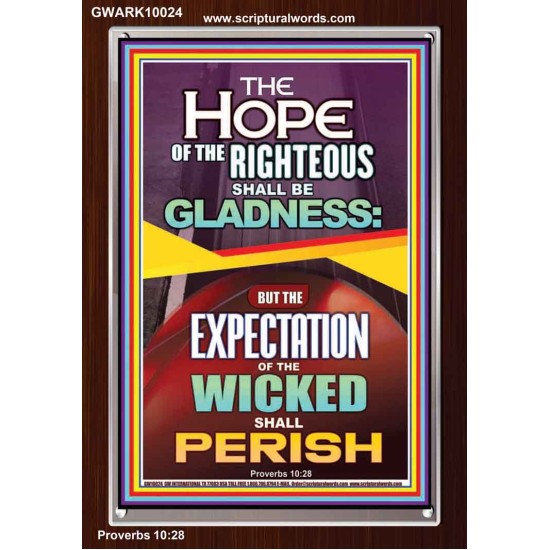 THE HOPE OF THE RIGHTEOUS IS GLADNESS  Children Room Portrait  GWARK10024  