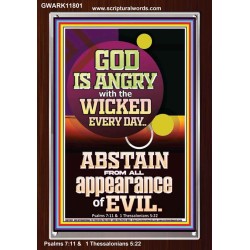 GOD IS ANGRY WITH THE WICKED EVERY DAY ABSTAIN FROM EVIL  Scriptural Décor  GWARK11801  "25x33"