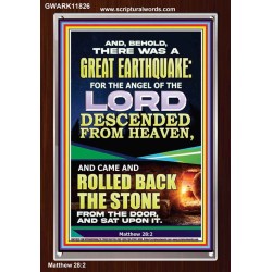 THE ANGEL OF THE LORD DESCENDED FROM HEAVEN AND ROLLED BACK THE STONE FROM THE DOOR  Custom Wall Scripture Art  GWARK11826  "25x33"