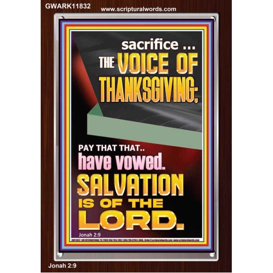 SACRIFICE THE VOICE OF THANKSGIVING  Custom Wall Scripture Art  GWARK11832  