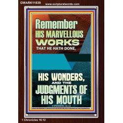 HIS MARVELLOUS WONDERS AND THE JUDGEMENTS OF HIS MOUTH  Custom Modern Wall Art  GWARK11839  "25x33"