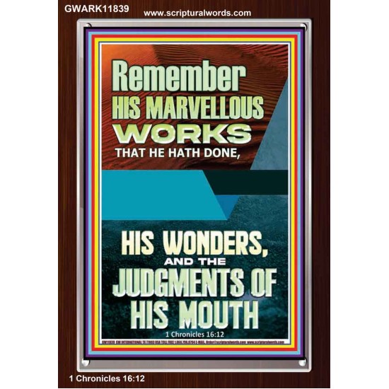 HIS MARVELLOUS WONDERS AND THE JUDGEMENTS OF HIS MOUTH  Custom Modern Wall Art  GWARK11839  