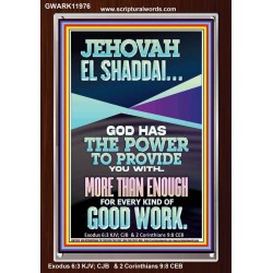 JEHOVAH EL SHADDAI THE GREAT PROVIDER  Scriptures Décor Wall Art  GWARK11976  "25x33"