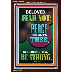 BELOVED FEAR NOT PEACE BE UNTO THEE  Unique Power Bible Portrait  GWARK12231  "25x33"