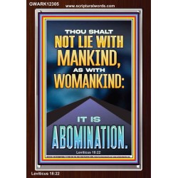 NEVER LIE WITH MANKIND AS WITH WOMANKIND IT IS ABOMINATION  Décor Art Works  GWARK12305  "25x33"