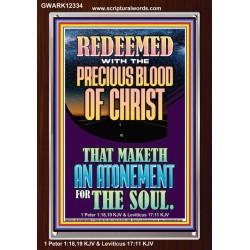 REDEEMED WITH THE PRECIOUS BLOOD OF CHRIST  Custom Wall Décor  GWARK12334  "25x33"