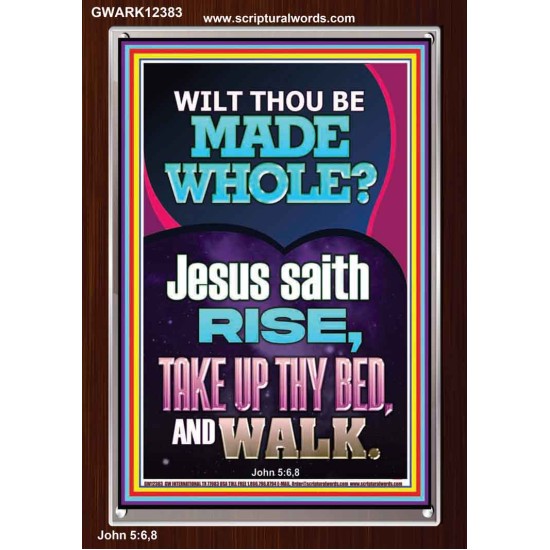 RISE TAKE UP THY BED AND WALK  Bible Verse Portrait Art  GWARK12383  