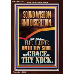 SOUND WISDOM AND DISCRETION SHALL BE LIFE UNTO THY SOUL  Bible Verse for Home Portrait  GWARK12391  "25x33"