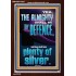 THE ALMIGHTY SHALL BE THY DEFENCE AND THOU SHALT HAVE PLENTY OF SILVER  Christian Quote Portrait  GWARK13027  "25x33"