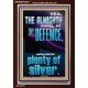 THE ALMIGHTY SHALL BE THY DEFENCE AND THOU SHALT HAVE PLENTY OF SILVER  Christian Quote Portrait  GWARK13027  