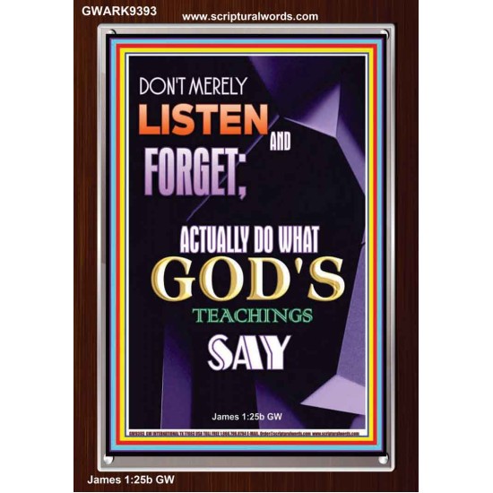 DO WHAT GOD'S TEACHINGS SAY  Children Room Portrait  GWARK9393  