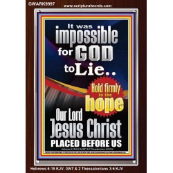 IMPOSSIBLE FOR GOD TO LIE  Children Room Portrait  GWARK9997  "25x33"