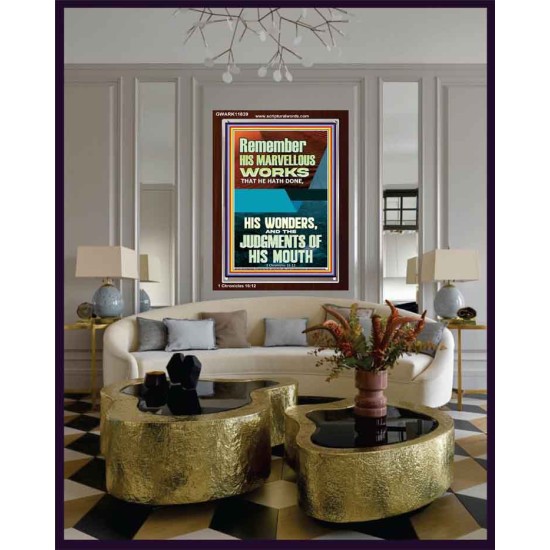 HIS MARVELLOUS WONDERS AND THE JUDGEMENTS OF HIS MOUTH  Custom Modern Wall Art  GWARK11839  