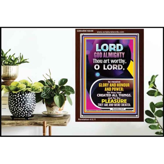 THOU ART WORTHY O LORD GOD ALMIGHTY  Christian Art Work Portrait  GWARK10039  