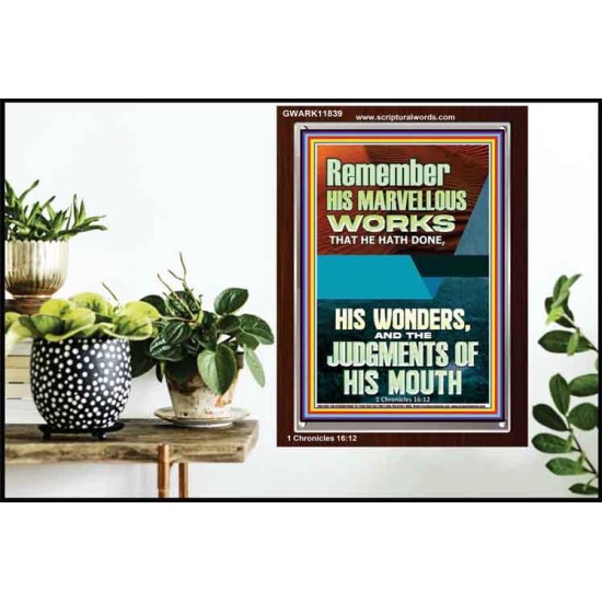 HIS MARVELLOUS WONDERS AND THE JUDGEMENTS OF HIS MOUTH  Custom Modern Wall Art  GWARK11839  