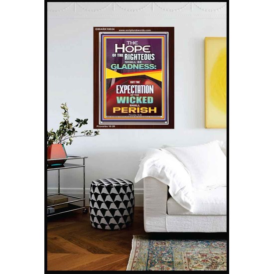 THE HOPE OF THE RIGHTEOUS IS GLADNESS  Children Room Portrait  GWARK10024  