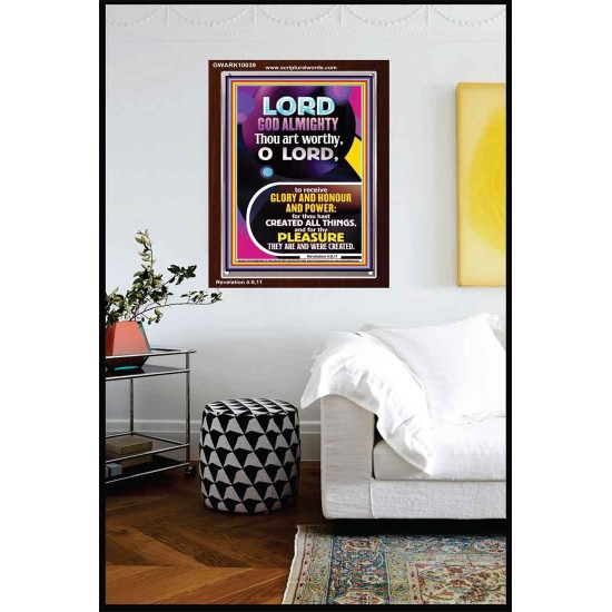 THOU ART WORTHY O LORD GOD ALMIGHTY  Christian Art Work Portrait  GWARK10039  