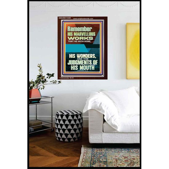 HIS MARVELLOUS WONDERS AND THE JUDGEMENTS OF HIS MOUTH  Custom Modern Wall Art  GWARK11839  