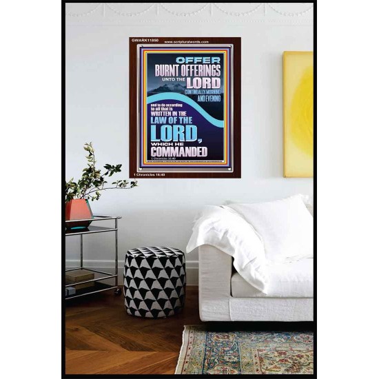 OFFER BURNT OFFERINGS UNTO THE LORD  Custom Inspiration Bible Verse Portrait  GWARK11850  