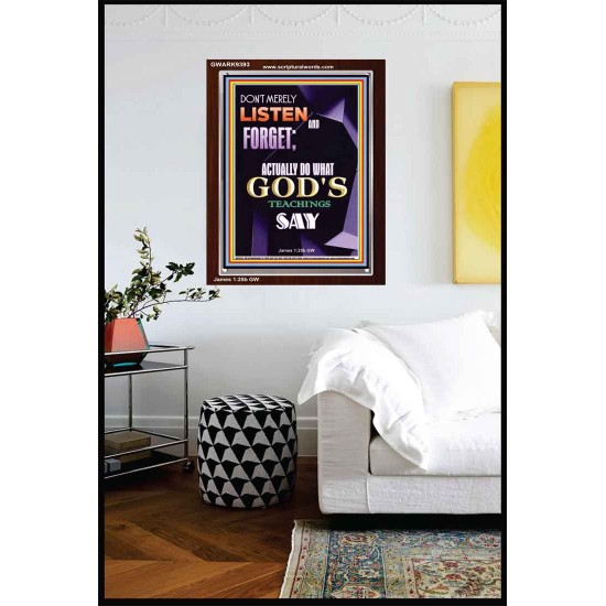 DO WHAT GOD'S TEACHINGS SAY  Children Room Portrait  GWARK9393  