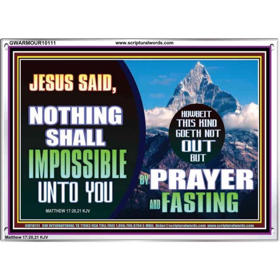 WITH GOD NOTHING SHALL BE IMPOSSIBLE  Modern Wall Art  GWARMOUR10111  