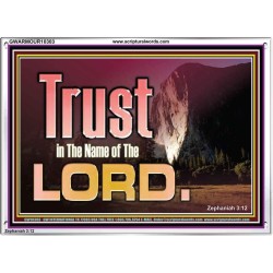 TRUST IN THE NAME OF THE LORD  Unique Scriptural ArtWork  GWARMOUR10303  "18X12"