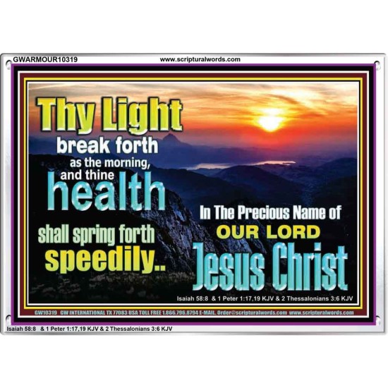 THY HEALTH WILL SPRING FORTH SPEEDILY  Custom Inspiration Scriptural Art Acrylic Frame  GWARMOUR10319  