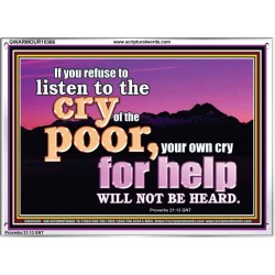 BE COMPASSIONATE LISTEN TO THE CRY OF THE POOR   Righteous Living Christian Acrylic Frame  GWARMOUR10366  "18X12"