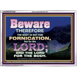 YOUR BODY IS NOT FOR FORNICATION   Ultimate Power Acrylic Frame  GWARMOUR10392  "18X12"