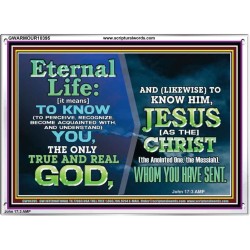 ETERNAL LIFE IS TO KNOW AND DWELL IN HIM CHRIST JESUS  Church Acrylic Frame  GWARMOUR10395  "18X12"