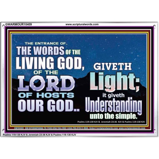 THE WORDS OF LIVING GOD GIVETH LIGHT  Unique Power Bible Acrylic Frame  GWARMOUR10409  