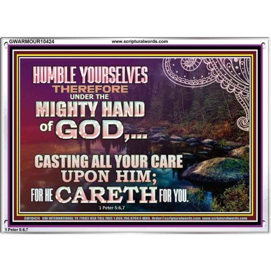 CASTING YOUR CARE UPON HIM FOR HE CARETH FOR YOU  Sanctuary Wall Acrylic Frame  GWARMOUR10424  