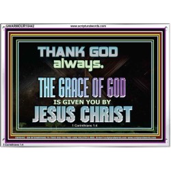 THANKING GOD ALWAYS OPENS GREATER DOOR  Scriptural Décor Acrylic Frame  GWARMOUR10442  "18X12"