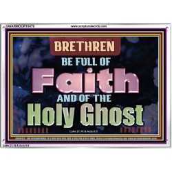 BE FULL OF FAITH AND THE SPIRIT OF THE LORD  Scriptural Portrait Acrylic Frame  GWARMOUR10479  "18X12"