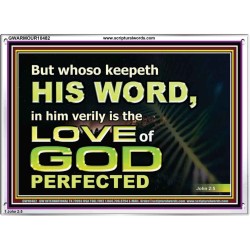 THOSE WHO KEEP THE WORD OF GOD ENJOY HIS GREAT LOVE  Bible Verses Wall Art  GWARMOUR10482  "18X12"